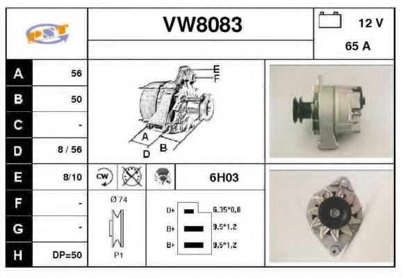 VW8083 SNRA Alternator Alternator