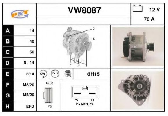 VW8087 SNRA Alternator