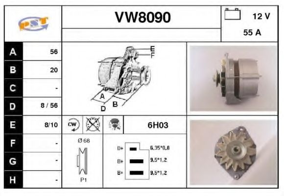 VW8090 SNRA Alternator Alternator