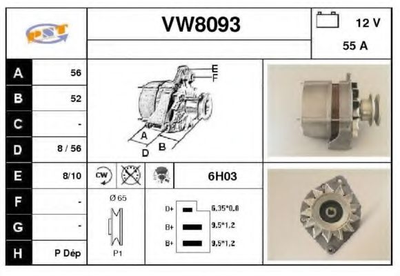 VW8093 SNRA Alternator