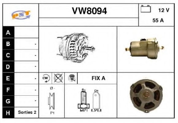VW8094 SNRA Alternator Alternator