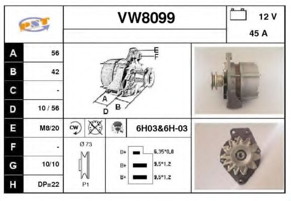 VW8099 SNRA Alternator