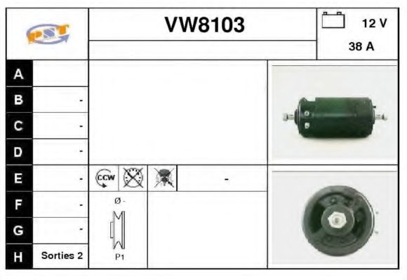 VW8103 SNRA Alternator Alternator