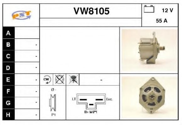 VW8105 SNRA Alternator Alternator