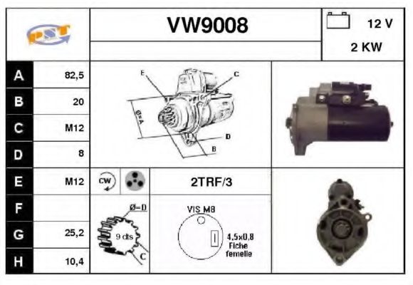 VW9008 SNRA Starter System Starter