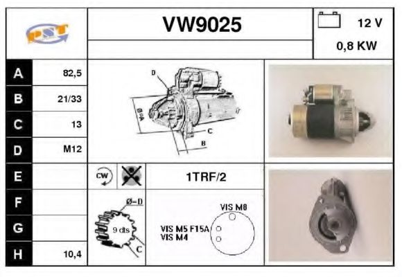 VW9025 SNRA Starter System Starter