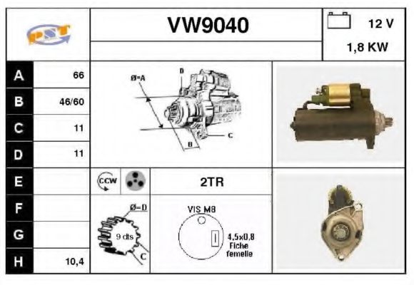 VW9040 SNRA Startanlage Starter