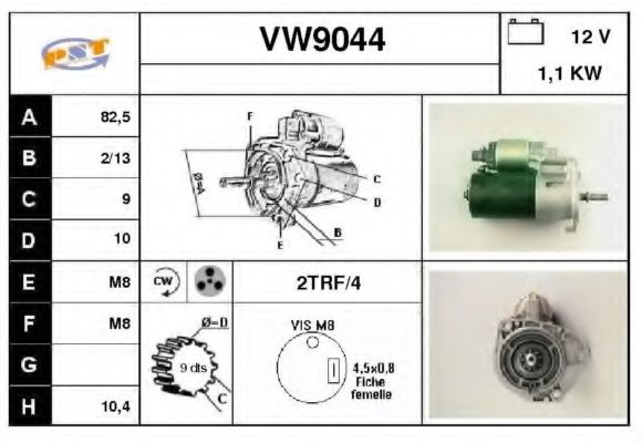 VW9044 SNRA Starter System Starter