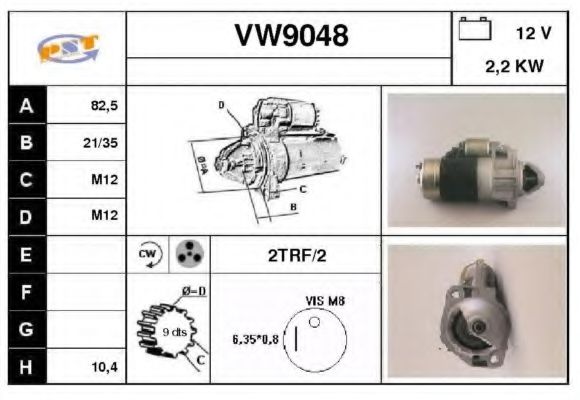VW9048 SNRA Starter System Starter