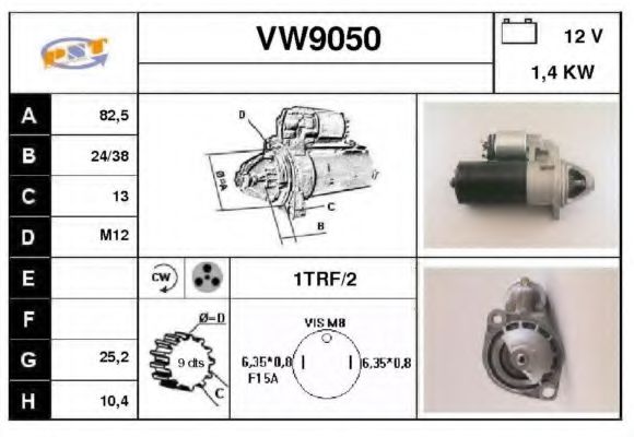 VW9050 SNRA Starter System Starter