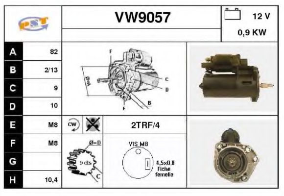 VW9057 SNRA Starter System Starter