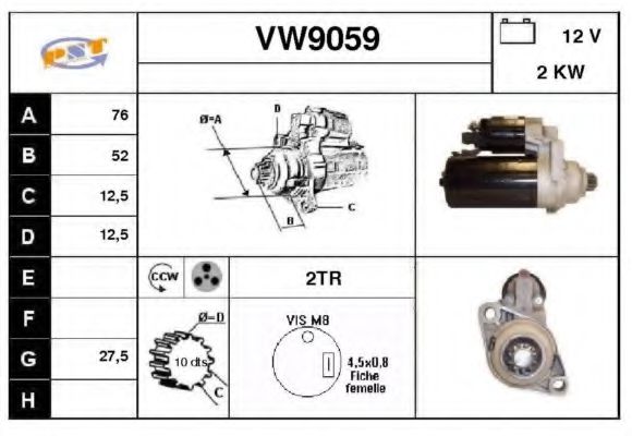 VW9059 SNRA Starter System Starter