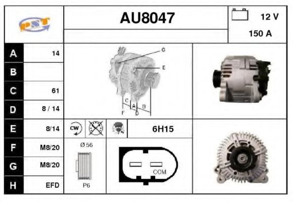 AU8047 SNRA Alternator