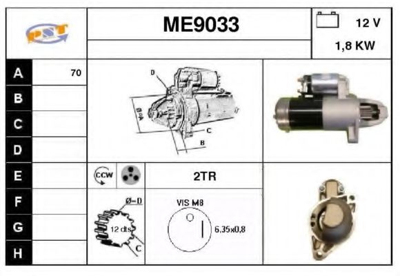 ME9033 SNRA Starter System Starter