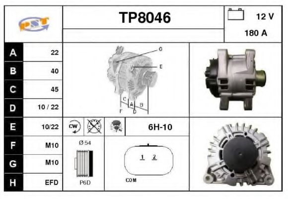 TP8046 SNRA Alternator Alternator