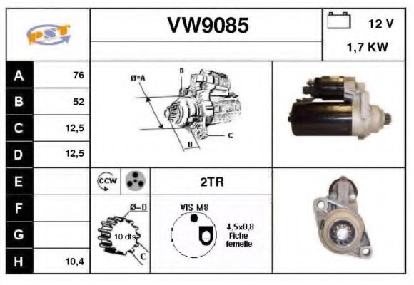 VW9085 SNRA Starter System Starter