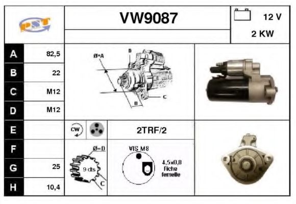 VW9087 SNRA Starter System Starter