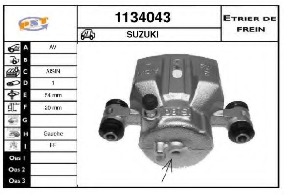 1134043 SNRA Brake System Brake Caliper