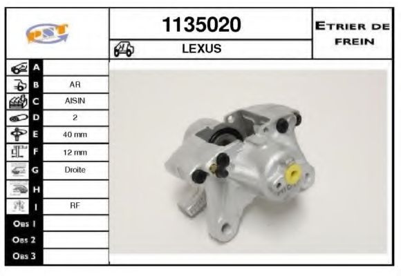 1135020 SNRA Brake System Sensor, wheel speed