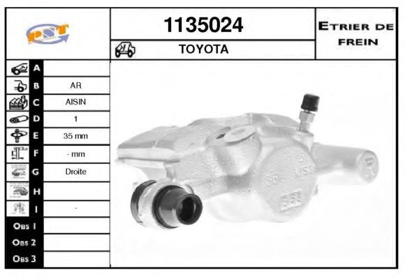 1135024 SNRA Brake System Sensor, wheel speed