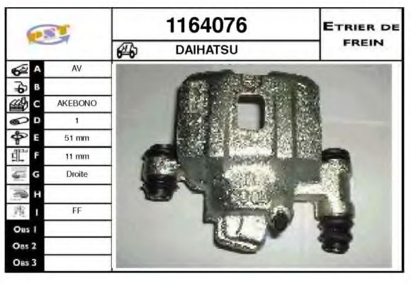1164076 SNRA Brake System Brake Caliper
