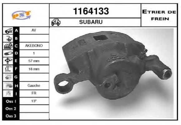 1164133 SNRA Brake System Brake Caliper