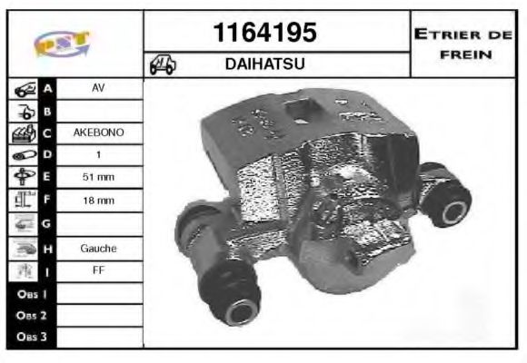 1164195 SNRA Brake System Brake Caliper