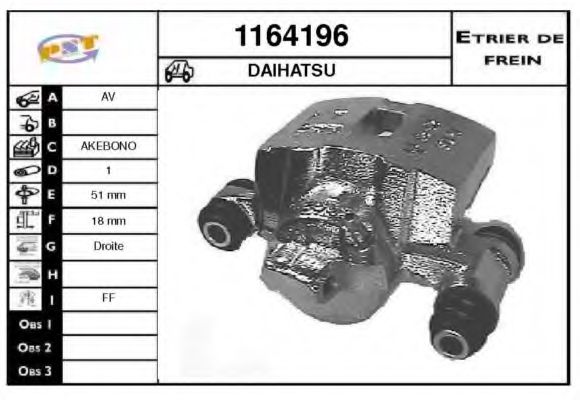 1164196 SNRA Brake System Brake Caliper