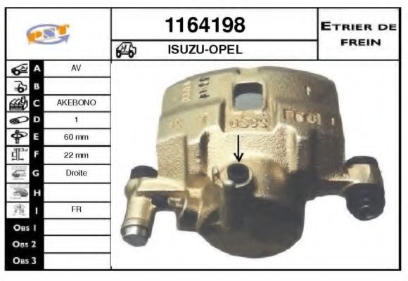1164198 SNRA Brake System Brake Caliper