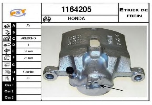 1164205 SNRA Brake System Brake Caliper