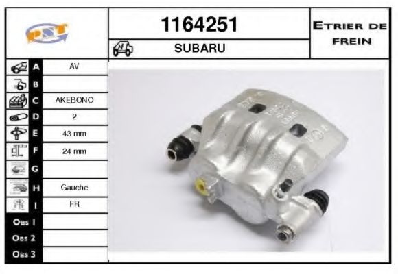 1164251 SNRA Brake System Brake Caliper