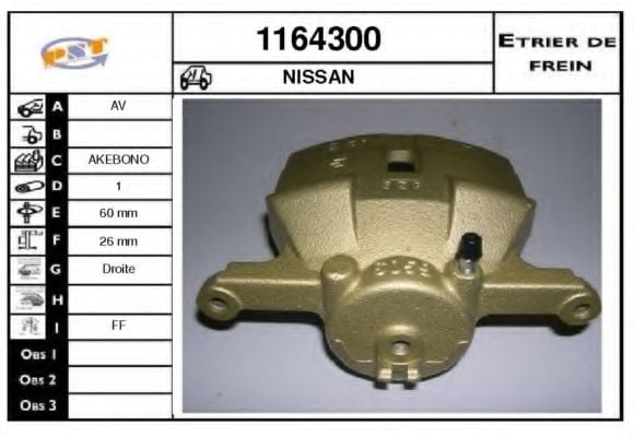 1164300 SNRA Brake System Brake Caliper