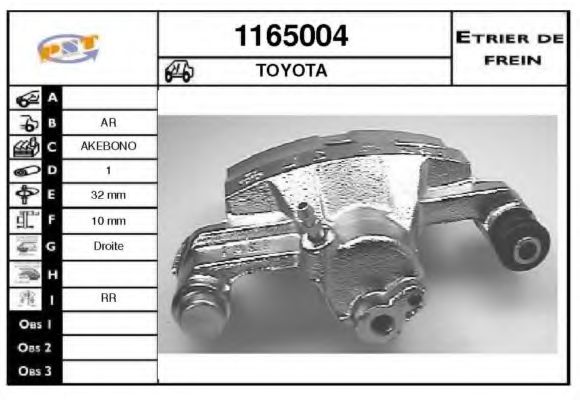 1165004 SNRA Brake System Brake Caliper