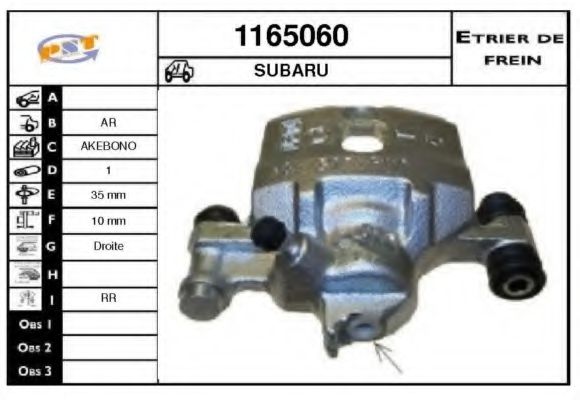 1165060 SNRA Brake System Brake Caliper
