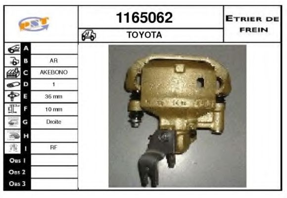 1165062 SNRA Brake System Brake Caliper