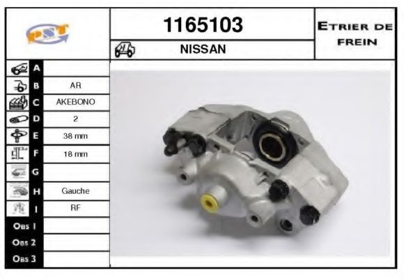 1165103 SNRA Brake System Brake Caliper