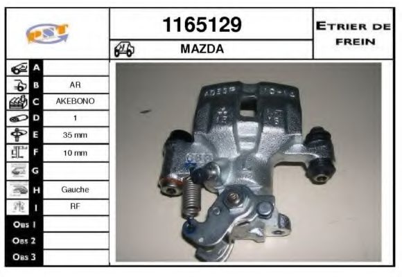 1165129 SNRA Brake System Brake Caliper