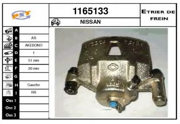 1165133 SNRA Brake System Brake Caliper