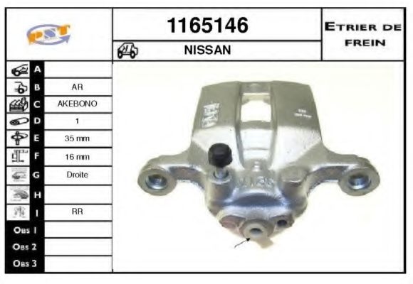1165146 SNRA Brake System Brake Caliper