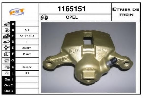 1165151 SNRA Brake System Brake Caliper