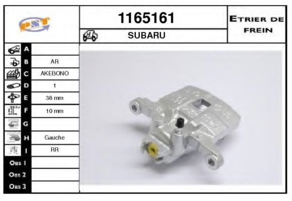 1165161 SNRA Brake System Brake Caliper