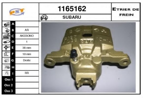 1165162 SNRA Brake System Brake Caliper