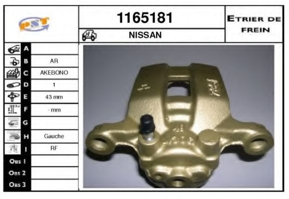 1165181 SNRA Brake System Brake Caliper