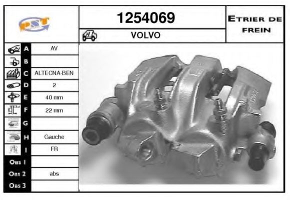 1254069 SNRA Brake System Brake Caliper