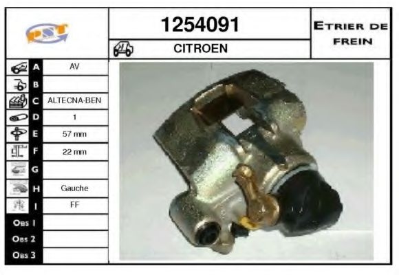 1254091 SNRA Brake System Brake Caliper
