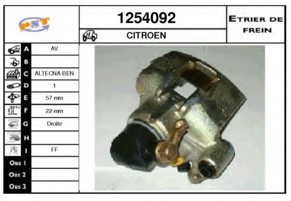 1254092 SNRA Brake System Brake Caliper