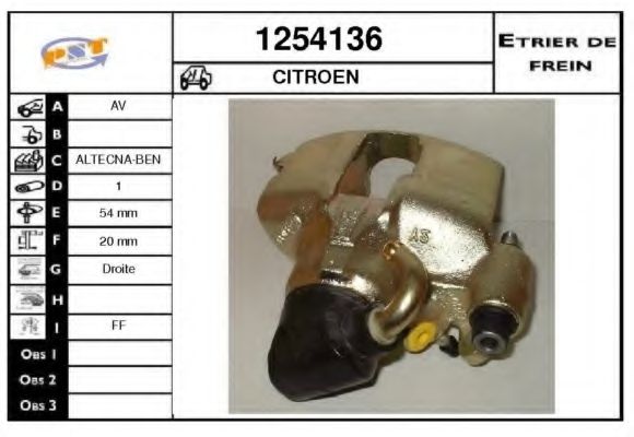 1254136 SNRA Brake System Brake Caliper