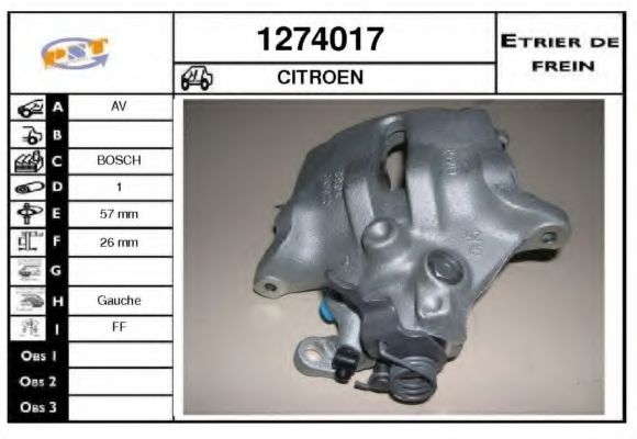 1274017 SNRA Brake System Brake Caliper