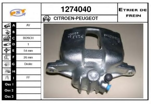 1274040 SNRA Brake System Brake Caliper