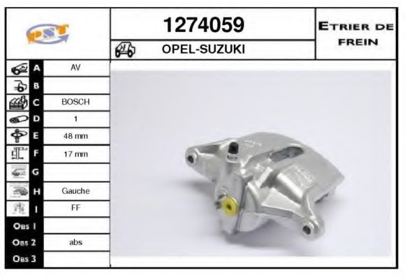 1274059 SNRA Brake System Brake Caliper